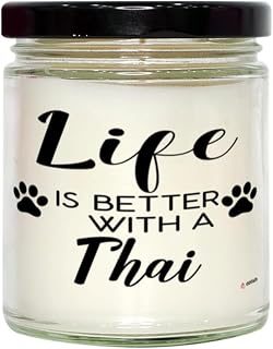 Funny Thai Cat Candle Life is Better with A Thai 9oz Vanilla Scented Soy Wax Candles