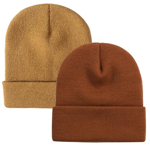Image of ZOORON 1&2 Pack Beanie for Men Women Slouchy Beanie Hats Winter Knit Caps Soft Ski Hat Unisex