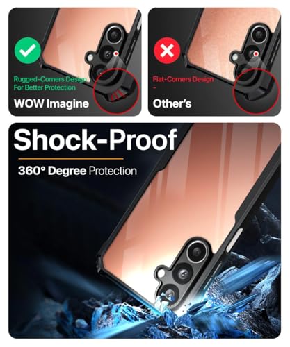 Image of WOW IMAGINE Shock Proof Clear Protective Back Case for Samsung Galaxy M36 5G | Samsung Galaxy F36 5G- AirEDGE Technology | 360 Degree Camera Protection | Transparent Hybrid Mobile Cover - Black
