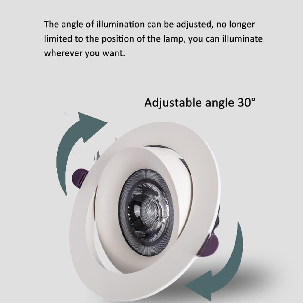 Led Downlight Set of 5 LED Can Lights Recessed Lighting Multiple Gimbal Downlight5W,7W,12W,18W Wafer Light Round Ceiling Panel Light 2in 2.5in 3in 4in