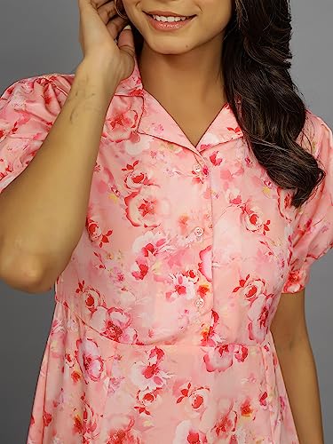 Image of Ravaiyaa - Attitude is everything Womens Soft Crepe Silk Casual Dress Summer Floral Printed Dress Ladies Tank Midi Sundress