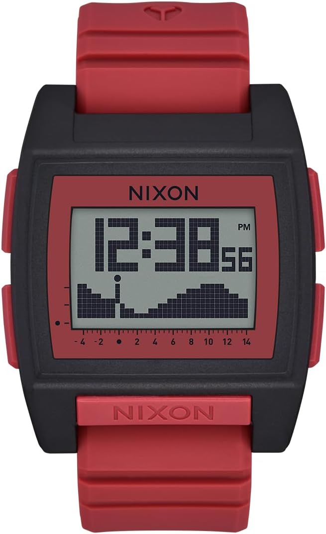 NIXON Base Tide Pro A1307 Digital Watch for Men and Women - Water Resistant Perfect for Surfing, Diving, Fishing - Water Sport Watches for Men - 42mm Watch Face, 24mm PU Band