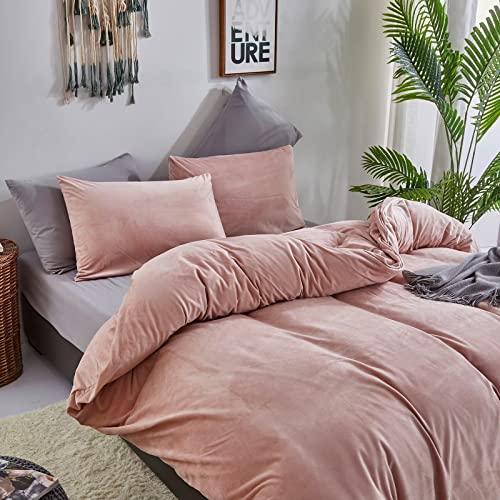 Houseri Velvet Pink Comforter Set Twin Light Pink Fluffy Comforter Bedding Sets Twin Blush Pink Flannel Bedding Kids Furry Comforter Dusty Pink Sherpa Comforters Sets Twin Warm Fuzzy Bedding Blanket #TOP6