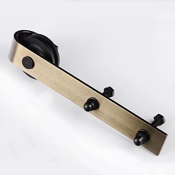 96 inch Classic Brass Sliding Barn Door Hardware Kit for Interior Door Brushed Gold
