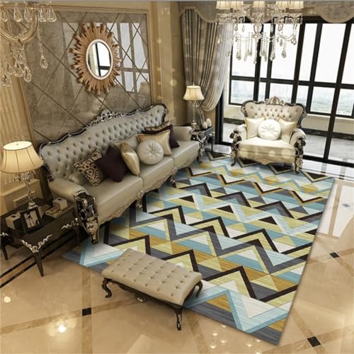 Tapis chambre ado garçon antidérapant et absorbant l'humidité bleu 160x230cm