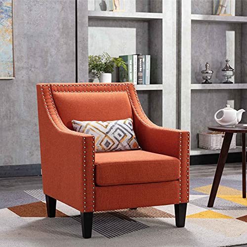 Frithjill Accent Club Chair, Armchair With Silver Nail-Head Trim Sofa Chair, Home And Office Sofa #TOP17