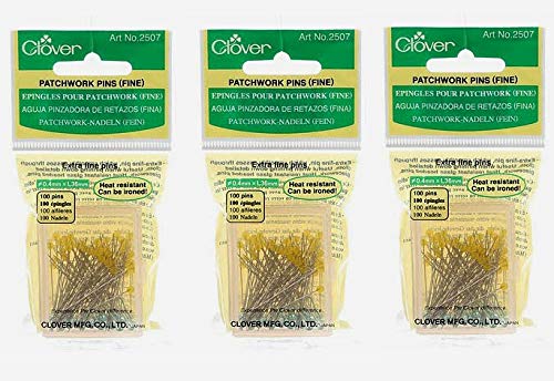 Clover Extra Fine Patchwork Pins - Art. No. 2507-3 Pack (300 Pins)