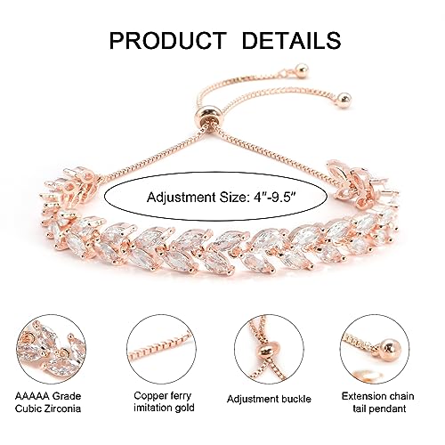 Poryimee DK035 Rose Gold Tennis Bracelet thumb #5