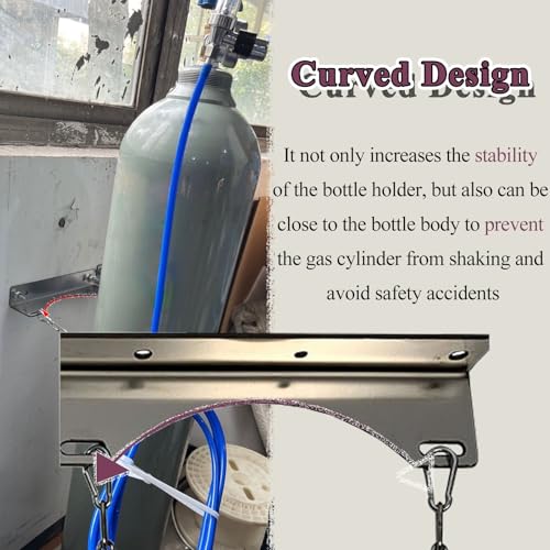 Support réservoir azote propane anti-chute fixation murale de cylindre de gaz pour atelier - 4