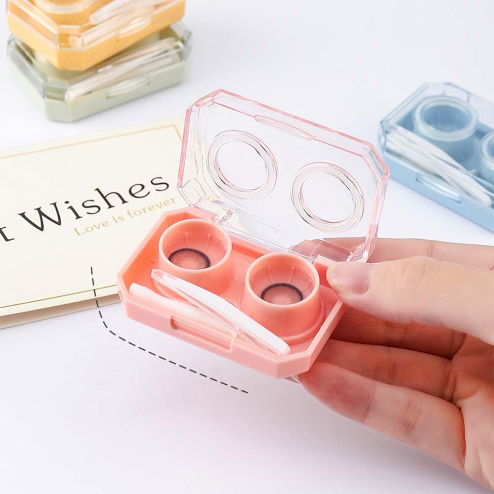 WIKEXINGLONGER 2 Packs Contact Lens Cases Portable Left/Right Eyes Contact Lens Cases Holder Box Travel Contact Lens Cases Contact Lens Box for Travel Home Outdoor Activities - Image 4