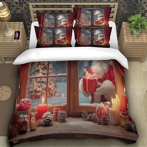 Housse de couette sapins de Noël parure de lit 3D de qualité supérieure