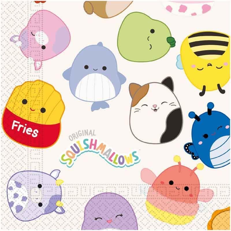 Procos Squishmallows Napkins, 33 x 33 cm, 2-Ply, Pack of 20, FSC, Birthday, Theme Party