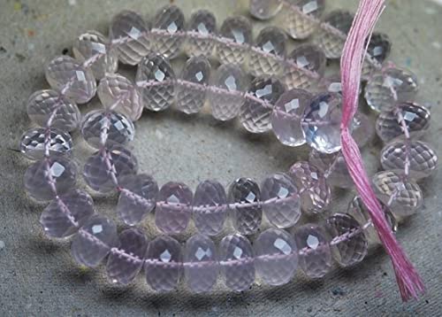 Quartz rose perles facettées 12-13mm pour création collier et bracelet DIY