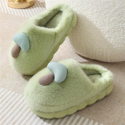 Women's Adult Warm Plush Mushroom Slippers Comfortable Men's Indoor Anti slip Home Thick Sole Winter Cotton Slippers2
