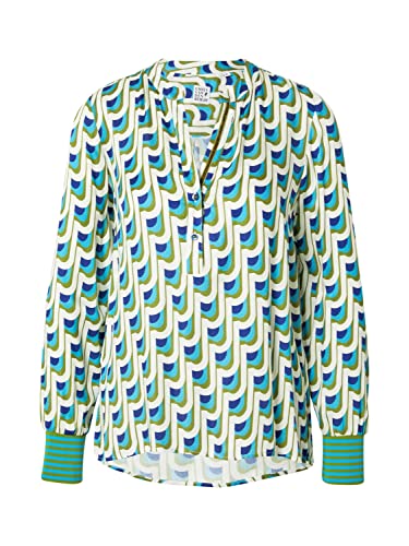 Emily Van Den Bergh Damen Bluse türkis/weiß/Oliv/Royalblau 38