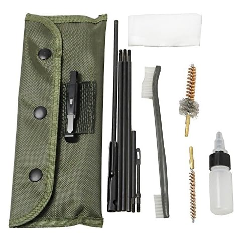 Aimee_JL Rifle Gun Cleaning Kit Set Shotgun Cleaner Brush Rod Maintenance for .22cal .223 556 Caliber with Durable Pouch Accessories Cover