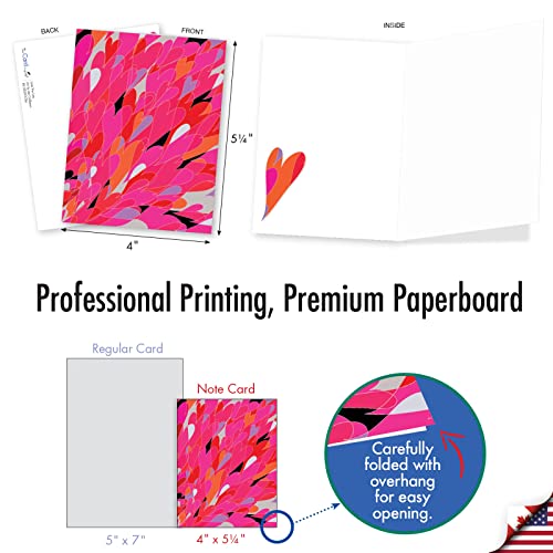 Image of The Best Card Company - 20 Assorted Blank Note Cards Box Set 4 x 5.12 Inch with Envelopes (10 Designs, 2 Each) - Love You Lots AM10330OCB-B2x10