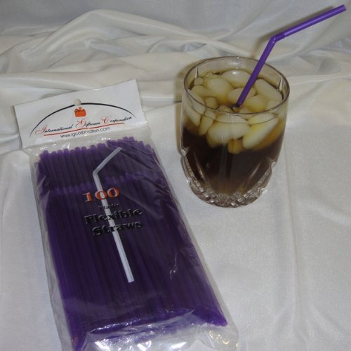 IGC Pitillos flexibles 1000 unidades morado 20.32 cm miniatura 2