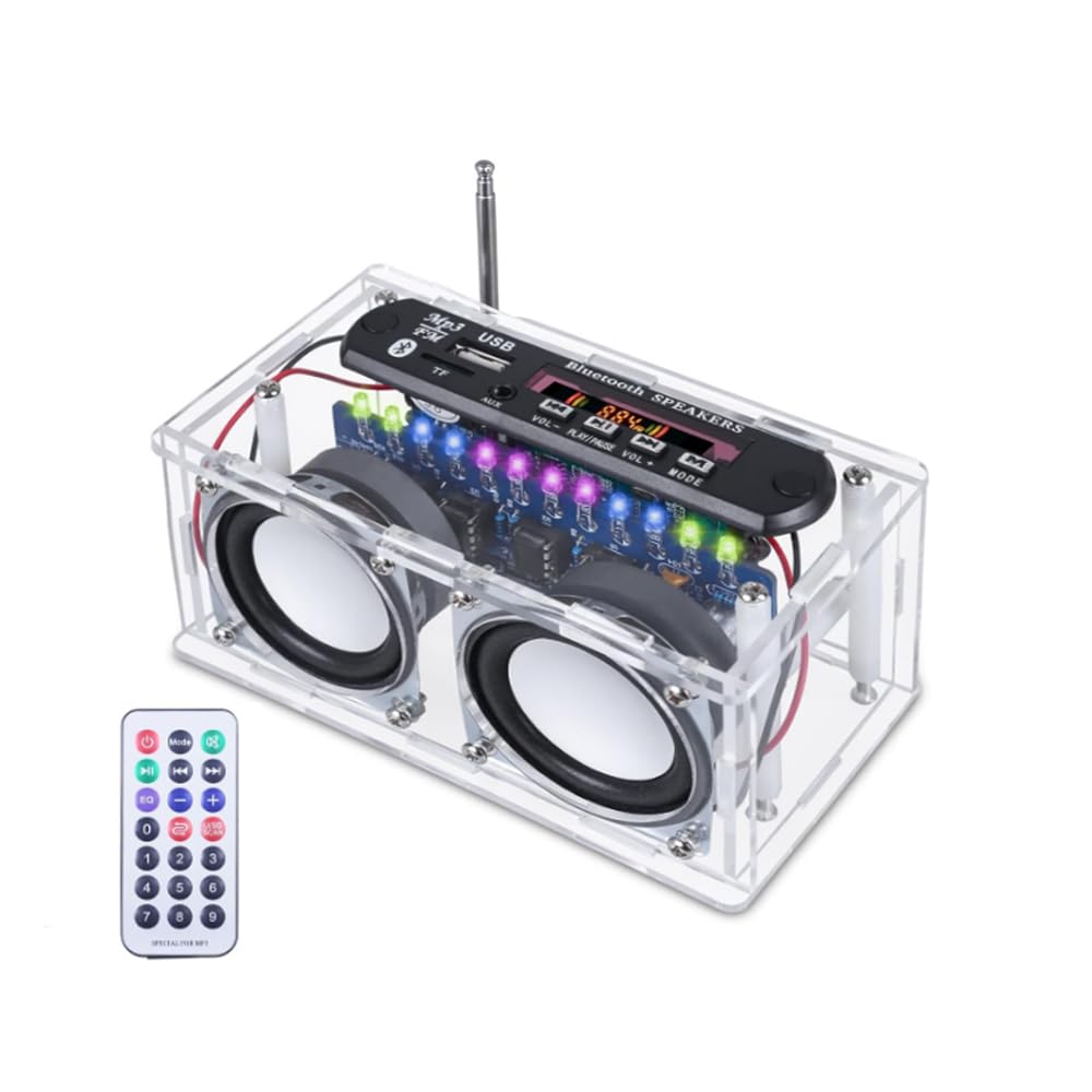 Kit de soldadura electrónica, radio FM Bluetooth, kit de altavoces para adultos con pantalla LCD, radio FM, altavoz de 87,5 – 108 MHz, kit de soldadura, radio digital estéreo, reproductor de