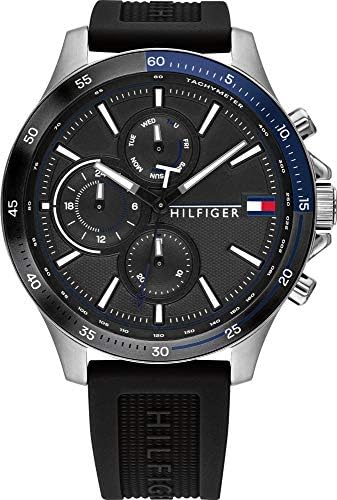 Tommy Hilfiger Bank Men'S Black Dial Watch - 1791724