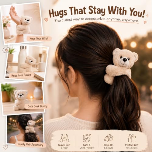 Image of Babique Teddy Plush Slap Wristband | Cute Animal Snap Wristband | Soft Plush Wearable Toy Bracelet for Kids, Boys & Girls | Adjustable Snap Band | Pack of 1