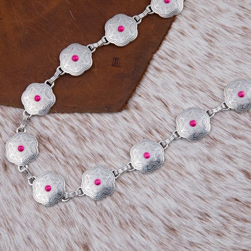 Rustic Couture's Western Vintage Country Metal Concho Chain Belt for Women Cowgirl4