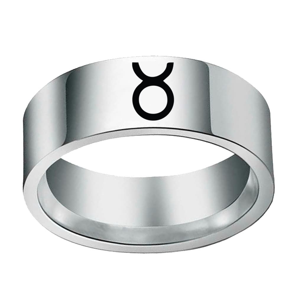 Unisex 12 Zodiac Sign Statement Ring