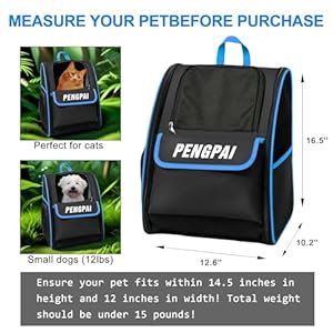   Cat-Dog-Backpack-Carrier-Pet-Carrier-Backpack-for-Medium-Small-Dogs-Cat-Puppy-Kitten-Bunny-up-to-15lbs-Breathable-Mesh-Dog-Travel-Backpack-for-Hiking-Walking-Outdoor-Use-Black