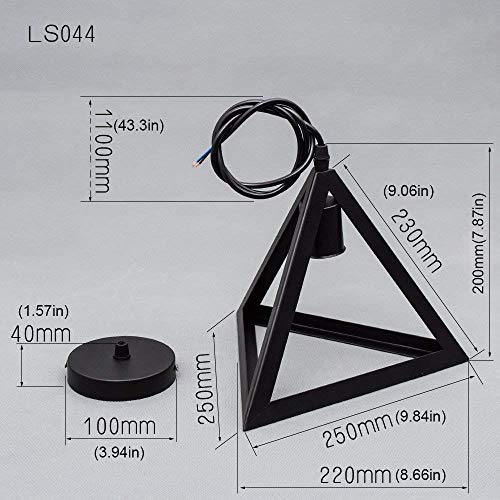 Éclairage de Base E27 Suspension Luminaire Triangle Style Vintage