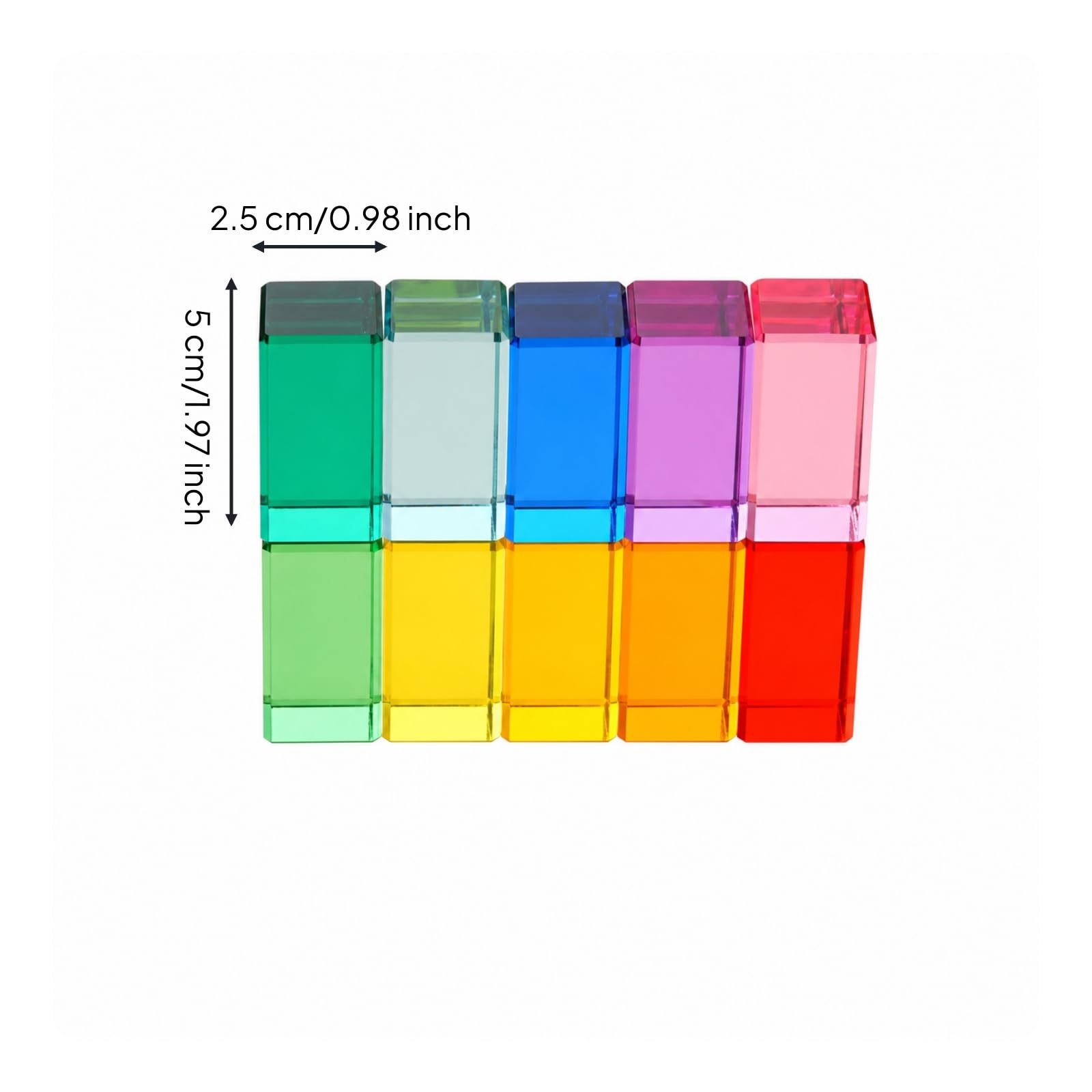 10 Pezzi Mattoncini Colorati Trasparente | Mattoncini Trasparenti, Set di Costruzioni, per Aula, Bambini