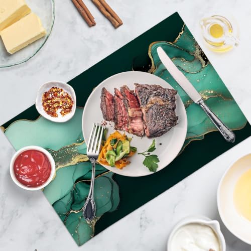 Set de table 30 x 45 cm vert pour dner entre amis coton lin