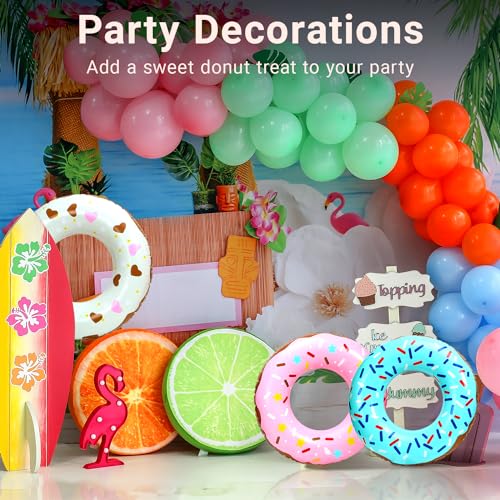 Playbees Sprinkle Donut Pool Floats - 4 Pack - 20 Inch - Inflatable Floaties For Kids - Fun Summer Water Toy For Pool Parties And Decorations thumb #7