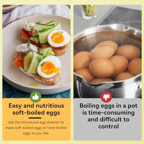 Microwave Egg Boiler - Efficient Poacher for 4 Eggs Capacity, ABS Material Egg Steamer, Ideal Breakfast Appliance for Hard Boiled Eggs - Image 6