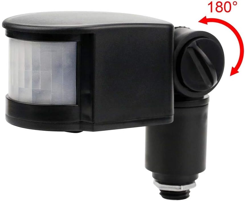 PIR sensor with 180 degree adjustable angle indicated