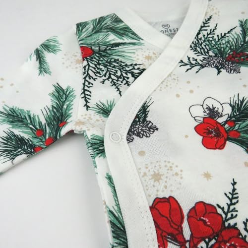 Image of HonestBaby Baby 3-Pack Organic Cotton Long Sleeve Side-snap Kimono Bodysuits