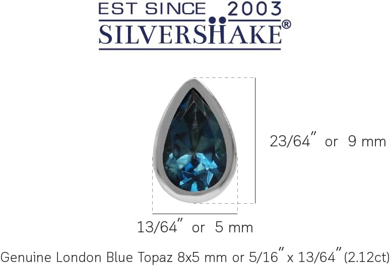 Silvershake 8x5mm Pear Shape Birthstone Gemstone White Gold Plated or 18K Yellow Gold Plated 925 Sterling Silver Business Attire Stud Earrings Jewelry for Women