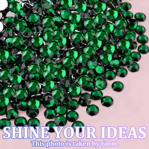 Image of 25000Pcs Resin Rhinestones for Crafting, Emerald Green 2-6mm Mixed Sizes Non Hotfix Flatback Gems with 1Pcs Glue, Bedazzling Crystal for DIY Craft Clothing Mugs Tumblers Shoes Fabric Decor Nail Art