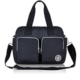 Tote Handbags,Nylon Crossbody Bag,ZYSUN Purses and Satchel Handbags for Women (Black/606)