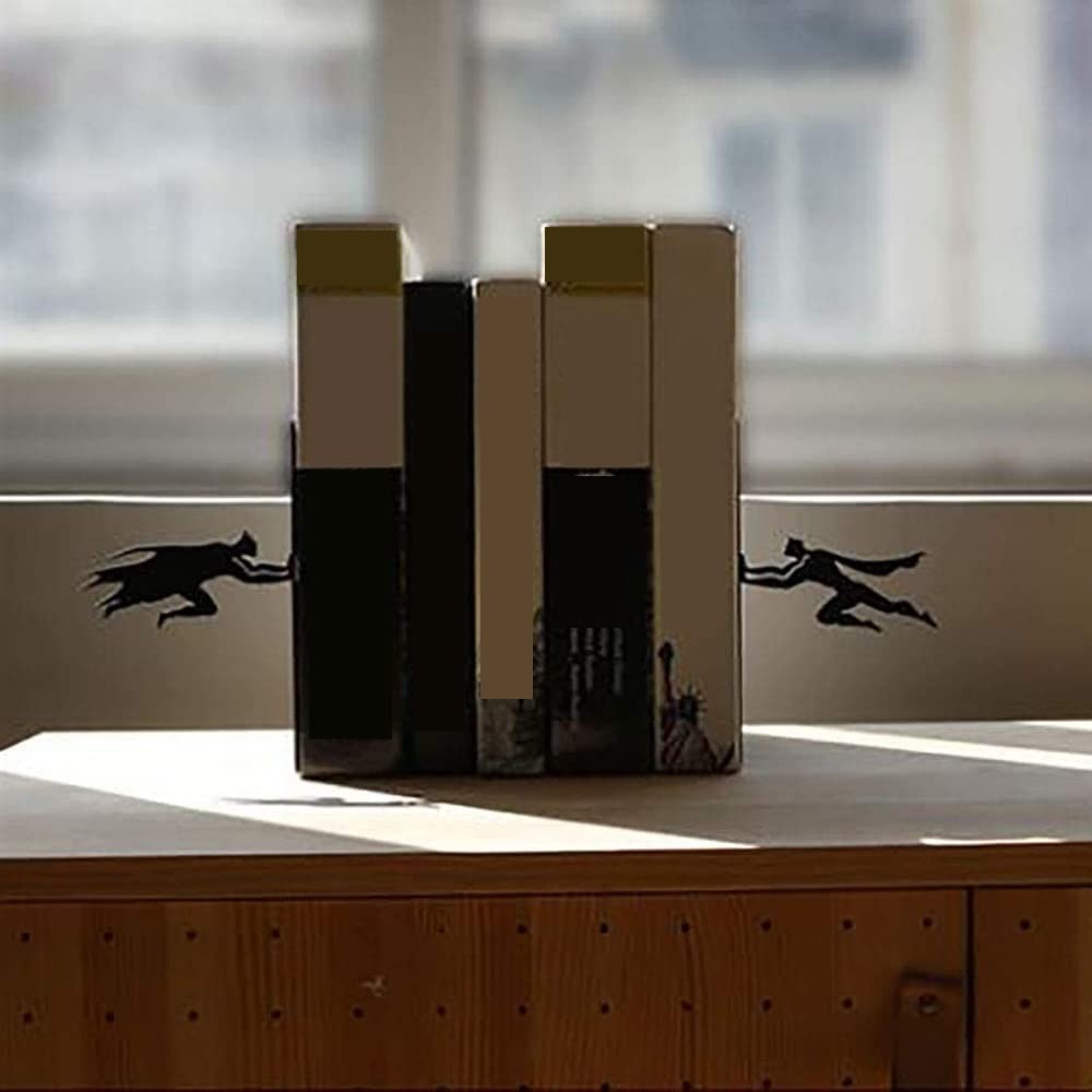 zwarte decoratieve metalen boekensteunen, zware