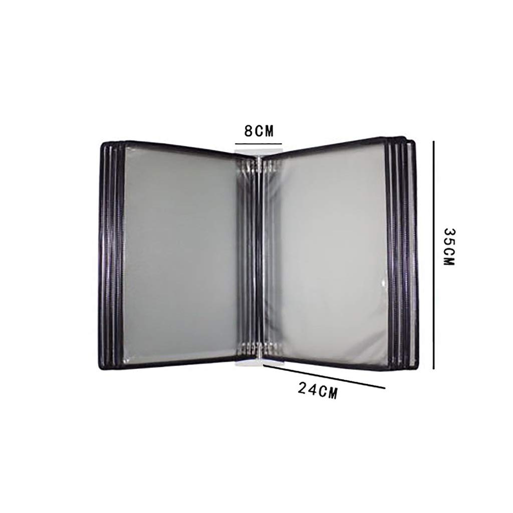 Ściana z płytą montażową， Uchwyty na dokumenty a4 czarne z 10 panelami i 20 kieszeniami 35 * 24 8CM(Onecolor)