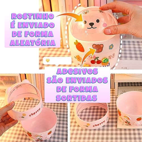 Mini Lixeira Mesa Multiuso Quarto Maquiagem Porta Treco Top Escritório Papelaria Fofa (Branco)
