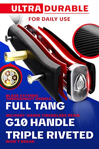 Dalstrong Kitchen Knife, Cleaver Knife - 7" - Shogun Series X - Razor Sharp - Japanese Aus-10V Super Steel - Damascus - Hammered Finish - Sheath Included #TOP2