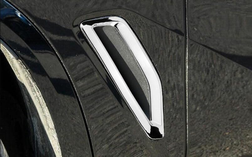 2Pcs Front Side Fender Vents Air Outlet Cover Trims for BMW X5 G05 2019 2020 2021 (Chrome)