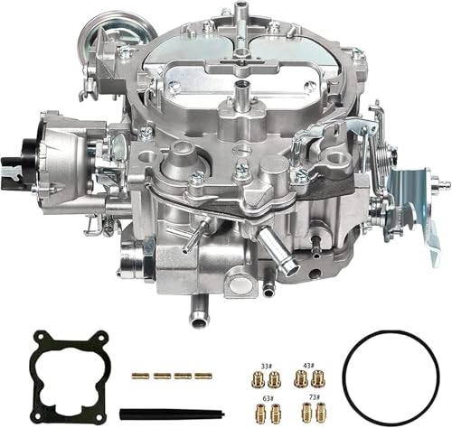 Rochester Quadrajet Carburetor Electric Choke New 4 Barrel for Chevy 305 350 c.i Engine 1904R 1906R 4MV 4BBL Quadrajet Carb 1980-1989 Chevrolet GM Cadillac 600-750 CFM Vacuum Secondary with Gasket Jet