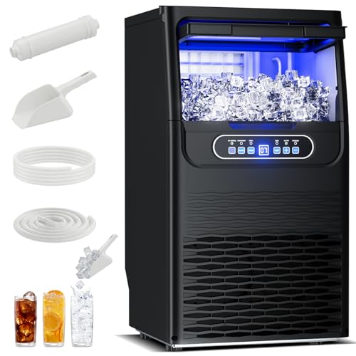 Ice Maker Countertop with Handle, 88lbs Per Day, Auto-Cleaning, Portable ...