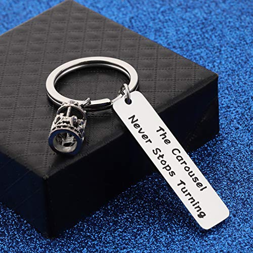 WUSUANED The Carousel Never Stops Turning Horse Carousel Charm Bangle Bracelet Inspirational Jewelry Gift4