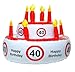 Produktbild Aufblasbare Geburtstagstorte 40 Jahre Party Deko Geburtstag