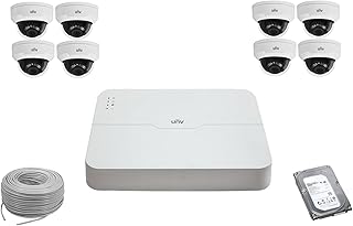 نظام كاميرات مراقبة داخلي بدقة 2MP مع مسجل فيديو رقمي وقنوات ومصدر طاقة من UNV، 8 كاميرات