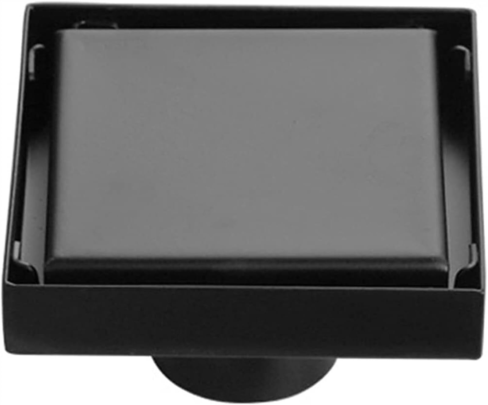 Siphon de douche anti-odeur et anti-colmatage en acier inoxydable noir 10 cm