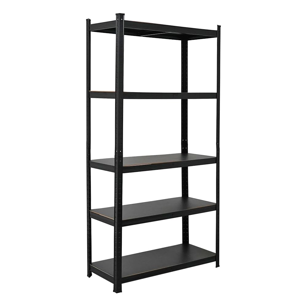 PROREGAL All Black Series Schwerlastregal Ragnar für Gesamtlast 500kg Maße: 180x90x40cm Matt Schwarz, Kellerregal, Steckregal, Garagenregal
